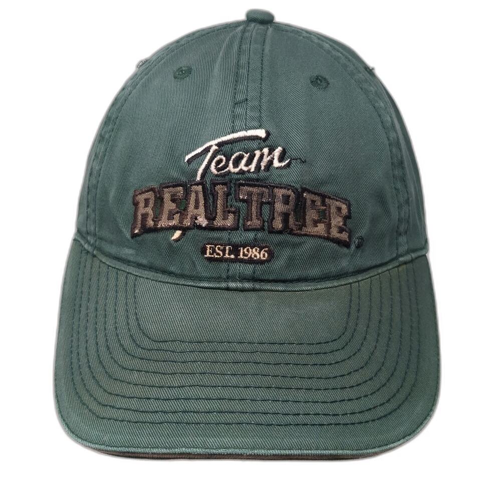 Realtree Baseball Cap Green One Size Team Logo Camo Fill Slideback Strap Hat
